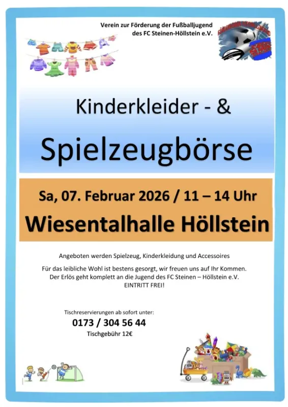 Im Februar: Große Kinderkleider- und Spielzeugbörse in Höllstein